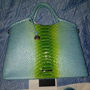 NWT BRAHMIN Elaine Tote Limeade Rivers